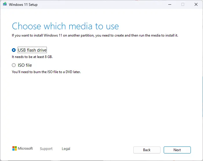 Configurar Windows 11 Elija qué medio usar - 0x0000052e