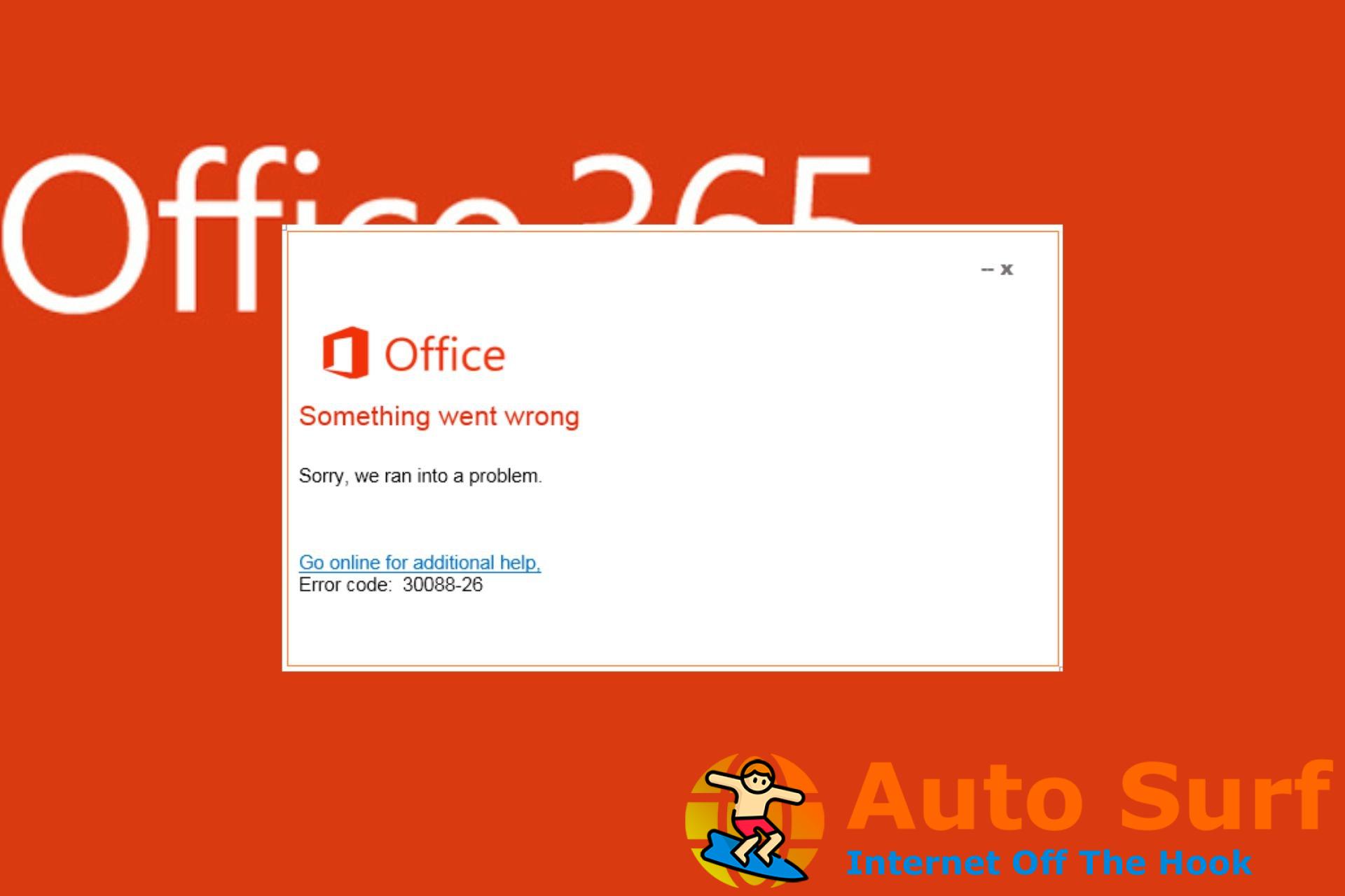 Error de actualización de Office 30088-26: cómo solucionarlo en 5 pasos