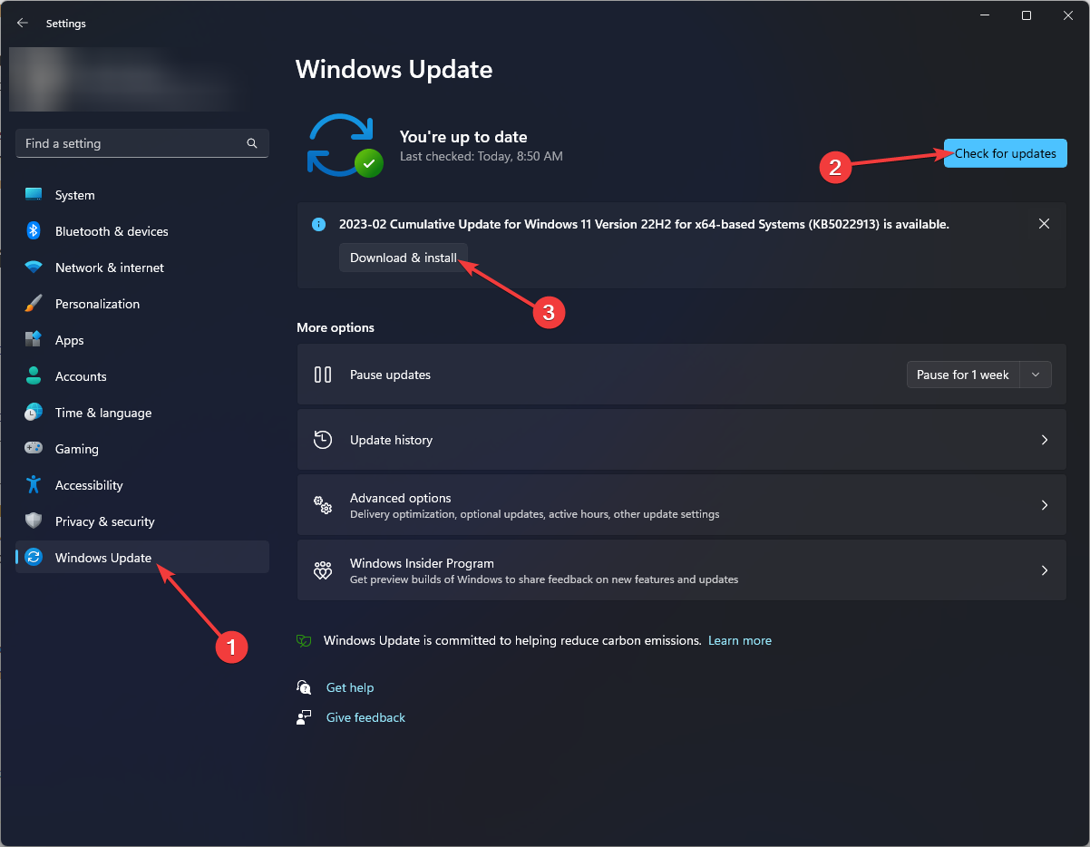 Actualización de Windows Buscar actualizaciones usbstor.sys