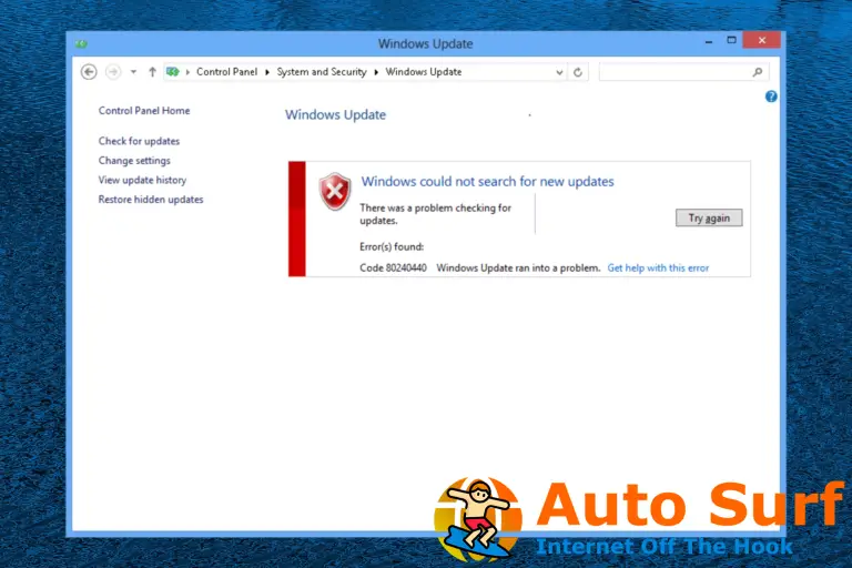 0x80240440 Error de actualización de Windows: cómo solucionarlo