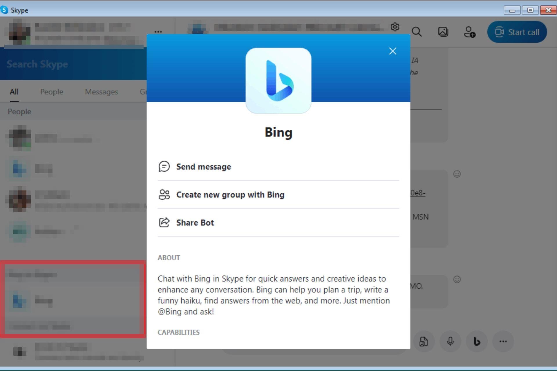 Cómo deshabilitar Bing Chatbot en Skype [Quickest Ways]