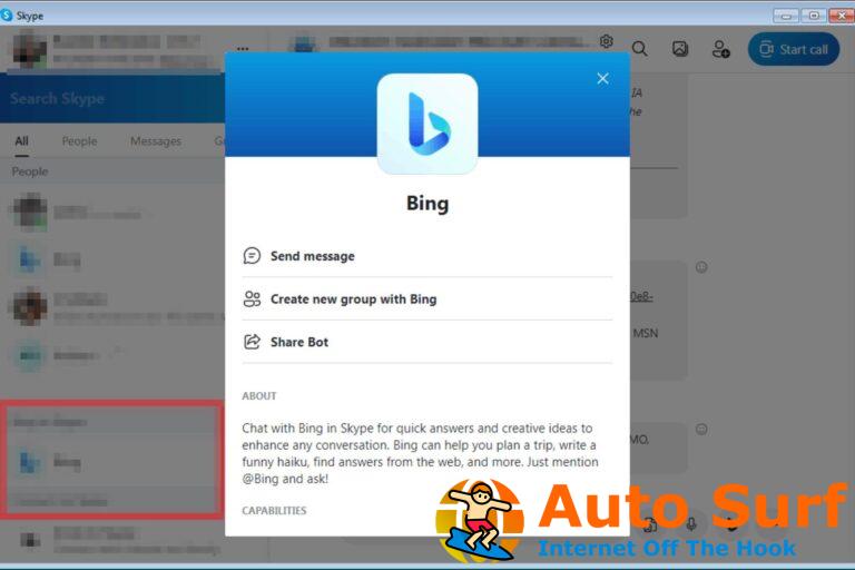 Cómo deshabilitar Bing Chatbot en Skype [Quickest Ways]