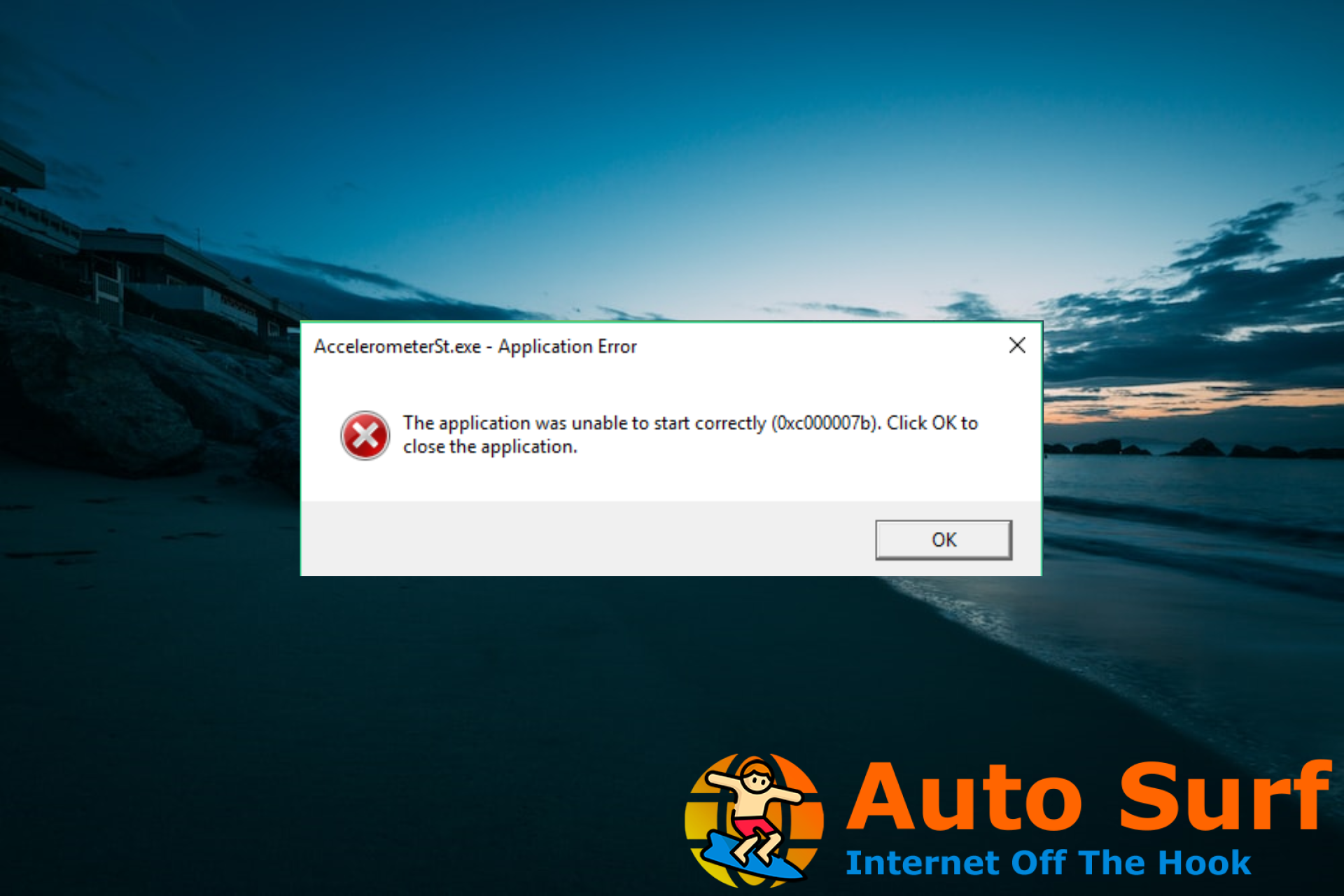 Error de aplicación Accelerometerst.exe en Windows 10 [Fix]