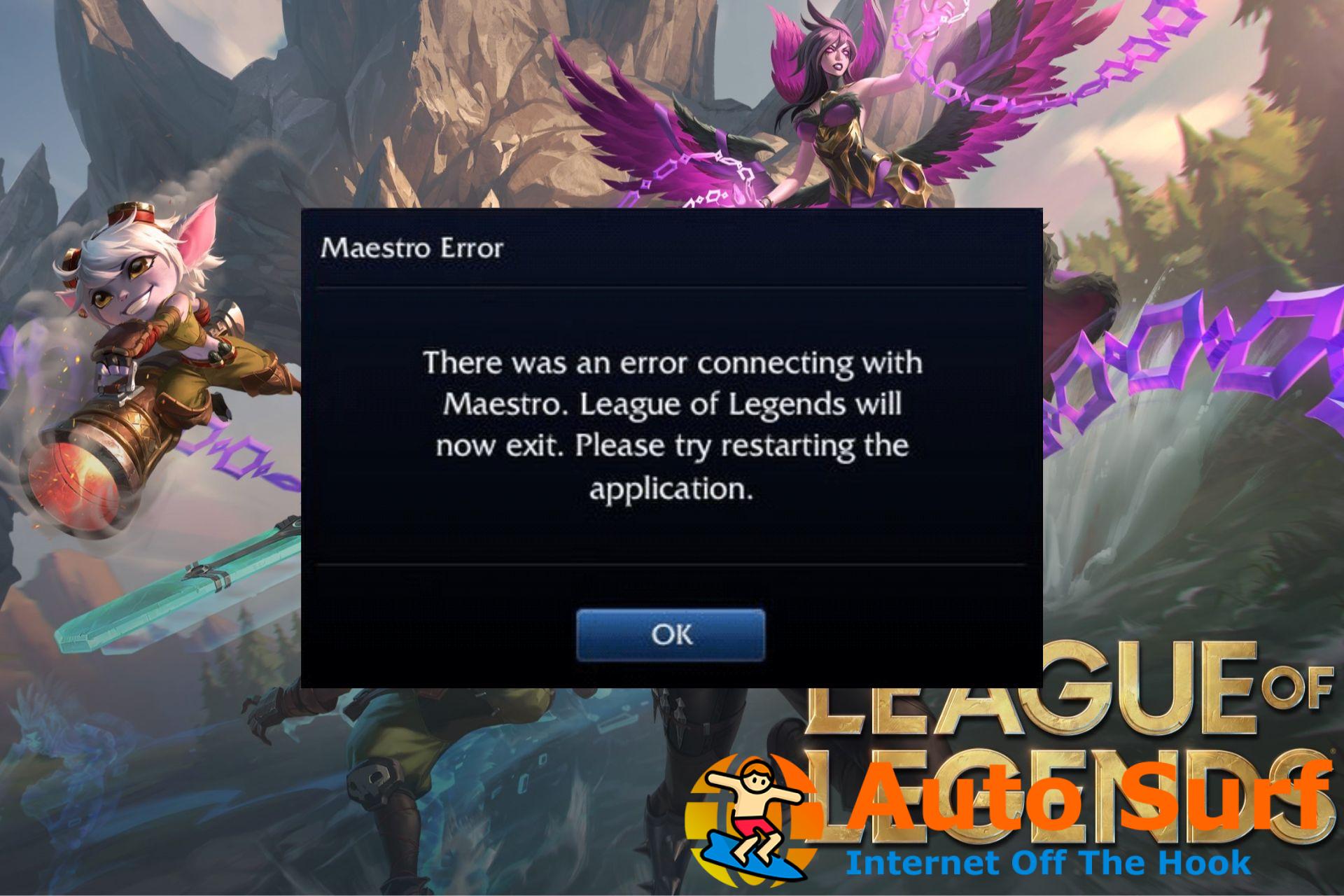 Solución: error de League of Legends al conectarse con Maestro