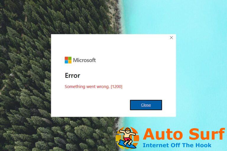 Error 1200: cómo solucionar este problema de inicio de sesión de Microsoft