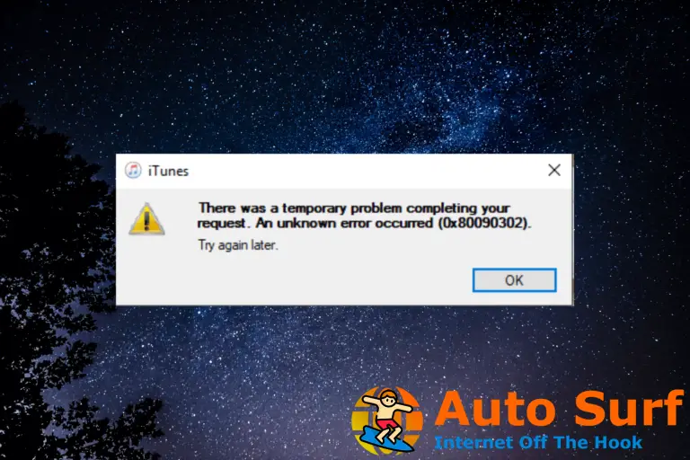 0x80090302 Error de iTunes: cómo solucionarlo