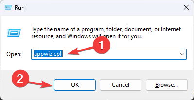 Ejecute el comando para abrir la lista de programas El mouse no funciona en la superposición de Nvidia