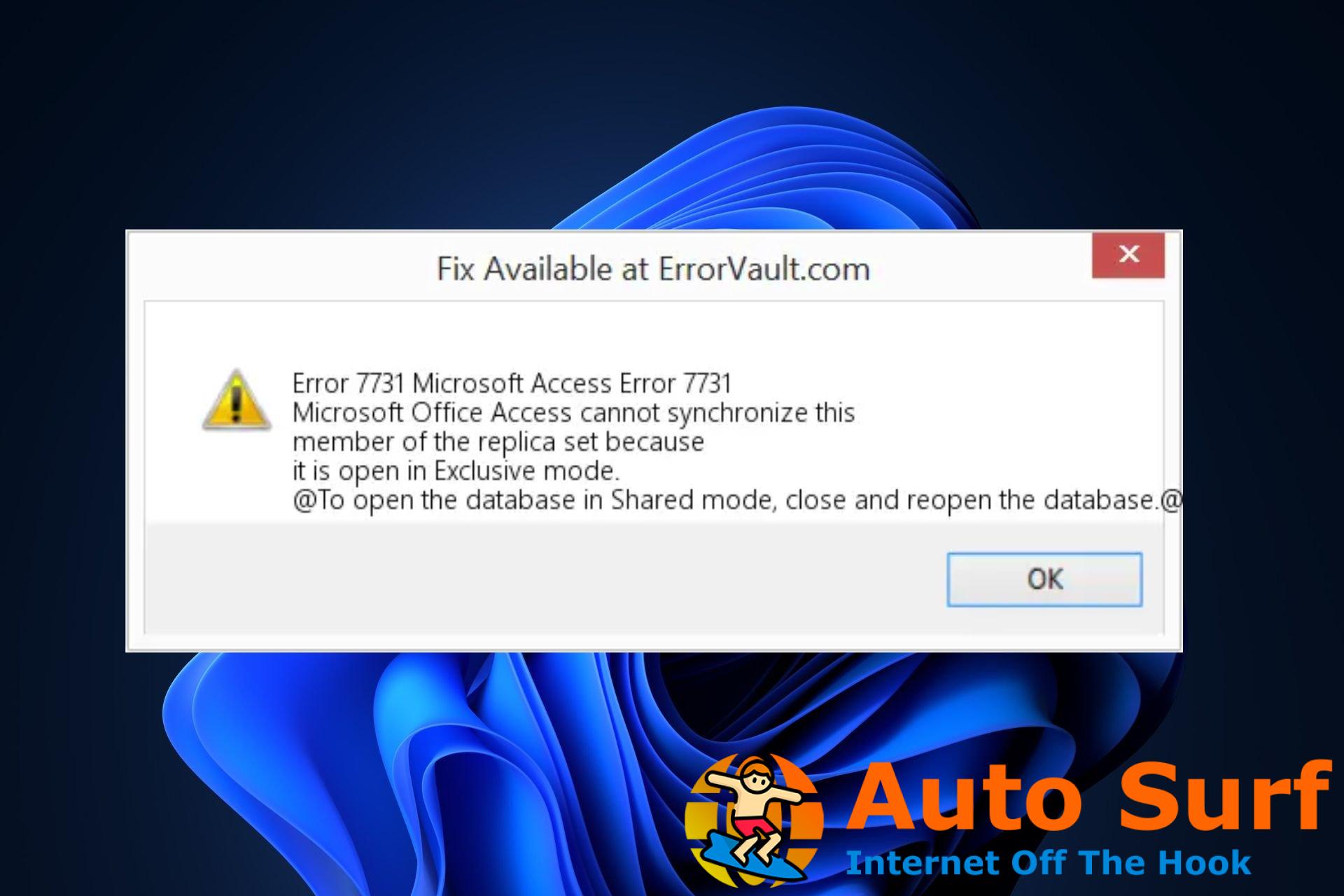 Microsoft Access Error 7731: Cómo solucionarlo rápidamente