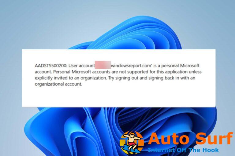 Cuentas personales de Microsoft no compatibles con la aplicación [Fix]