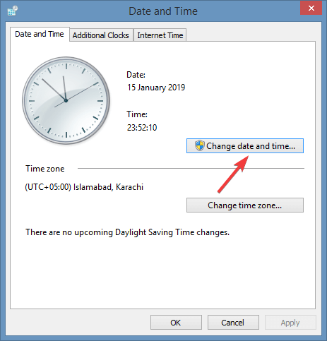 ajustar fecha y hora error 0xD000000D microsoft store