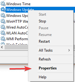 propiedades servicio de actualización de windows actualización de windows 10 pendiente de instalar