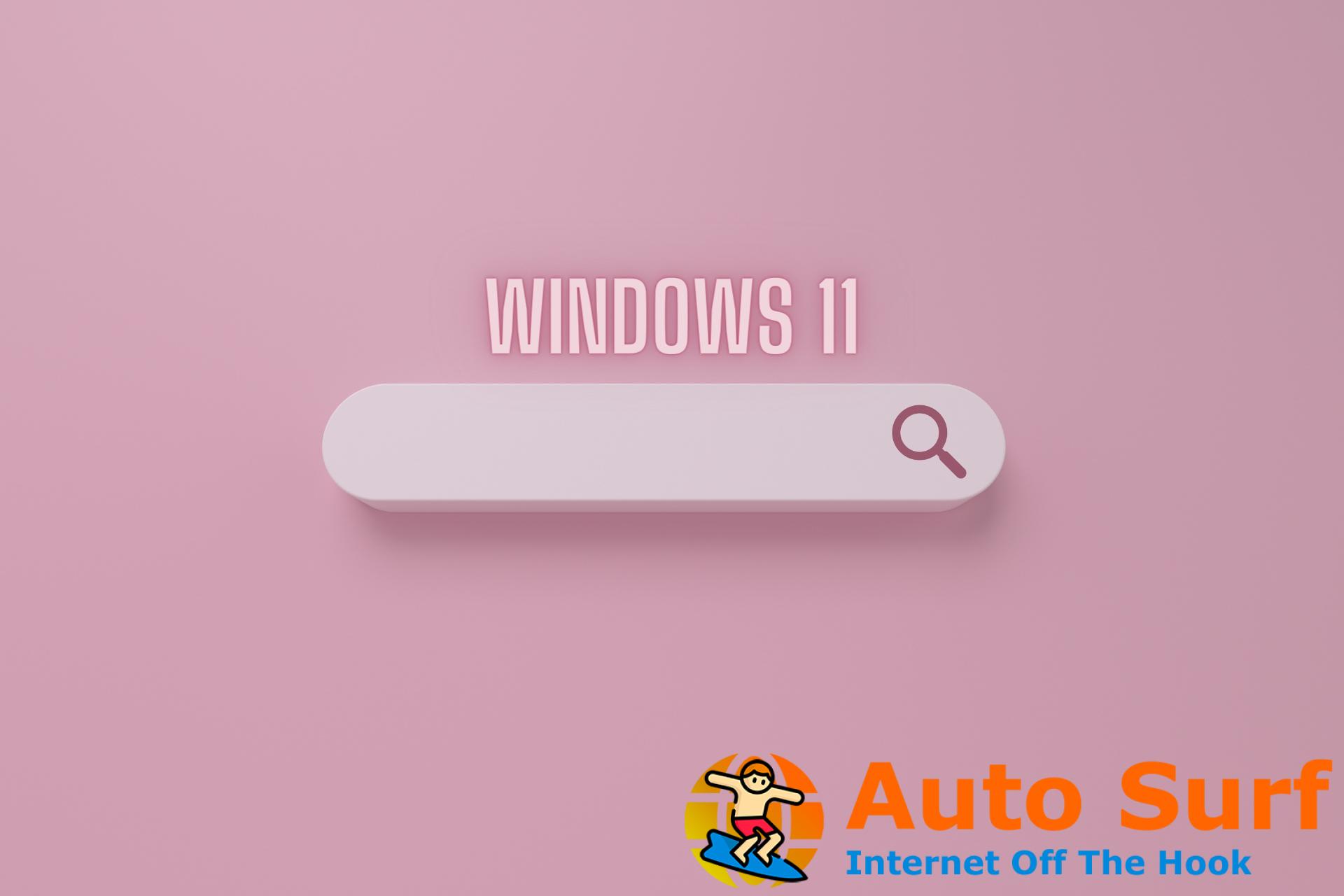 Barra de búsqueda de Windows 11 22000.65