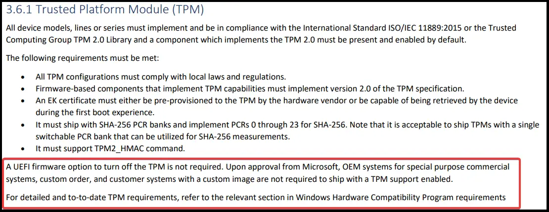 Algunos sistemas Windows 11 se ejecutarán sin los chips TPM 2.0