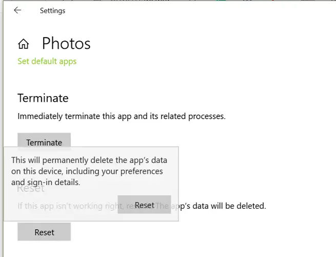 La aplicación Fotos de Windows 10 no se desplaza