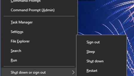 La opción Apagar cómo recuperar la barra de herramientas en Windows 10