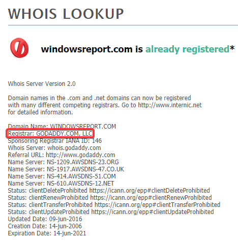 Buscar registrador de nombres de dominio