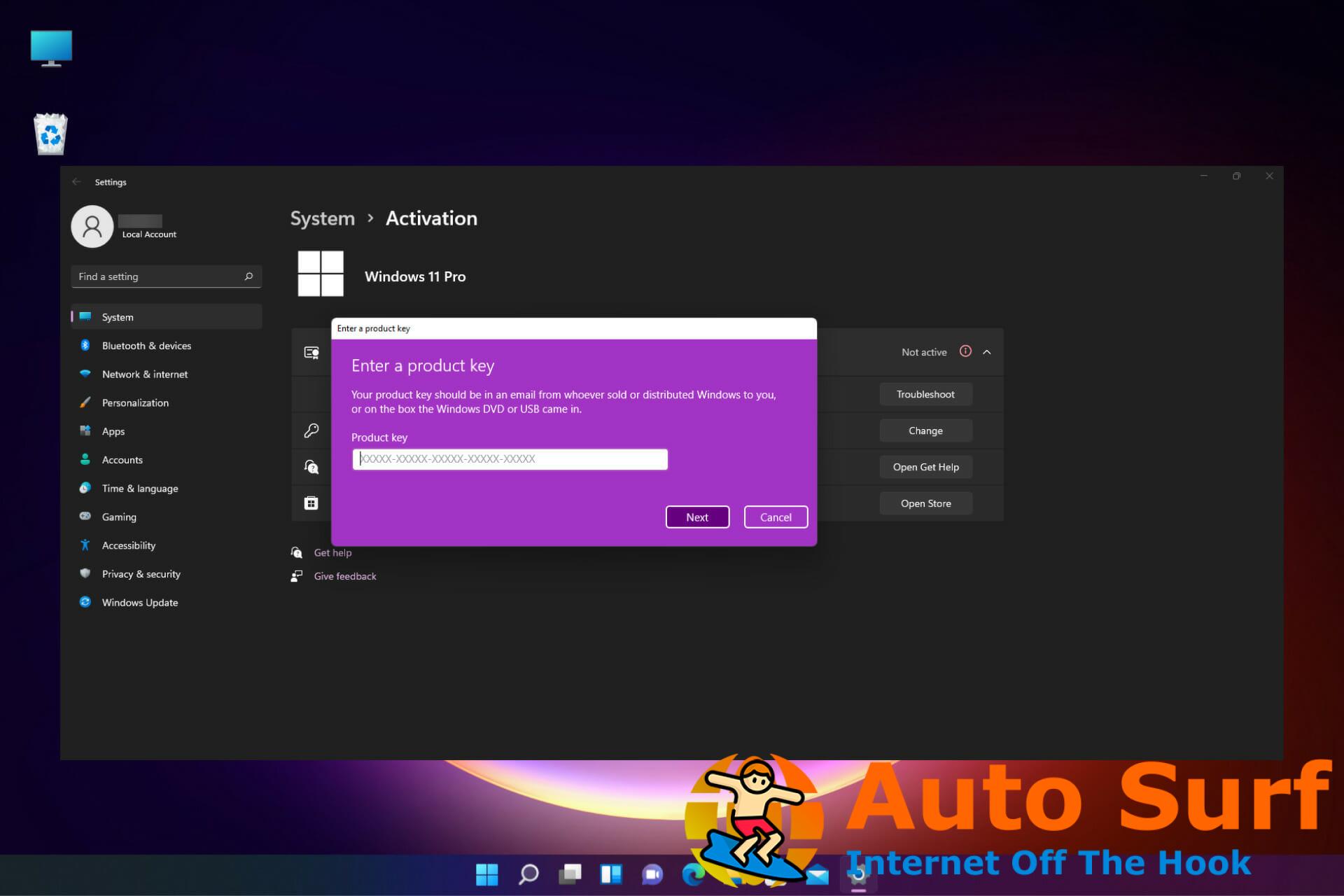 Activar Windows 11 en vm
