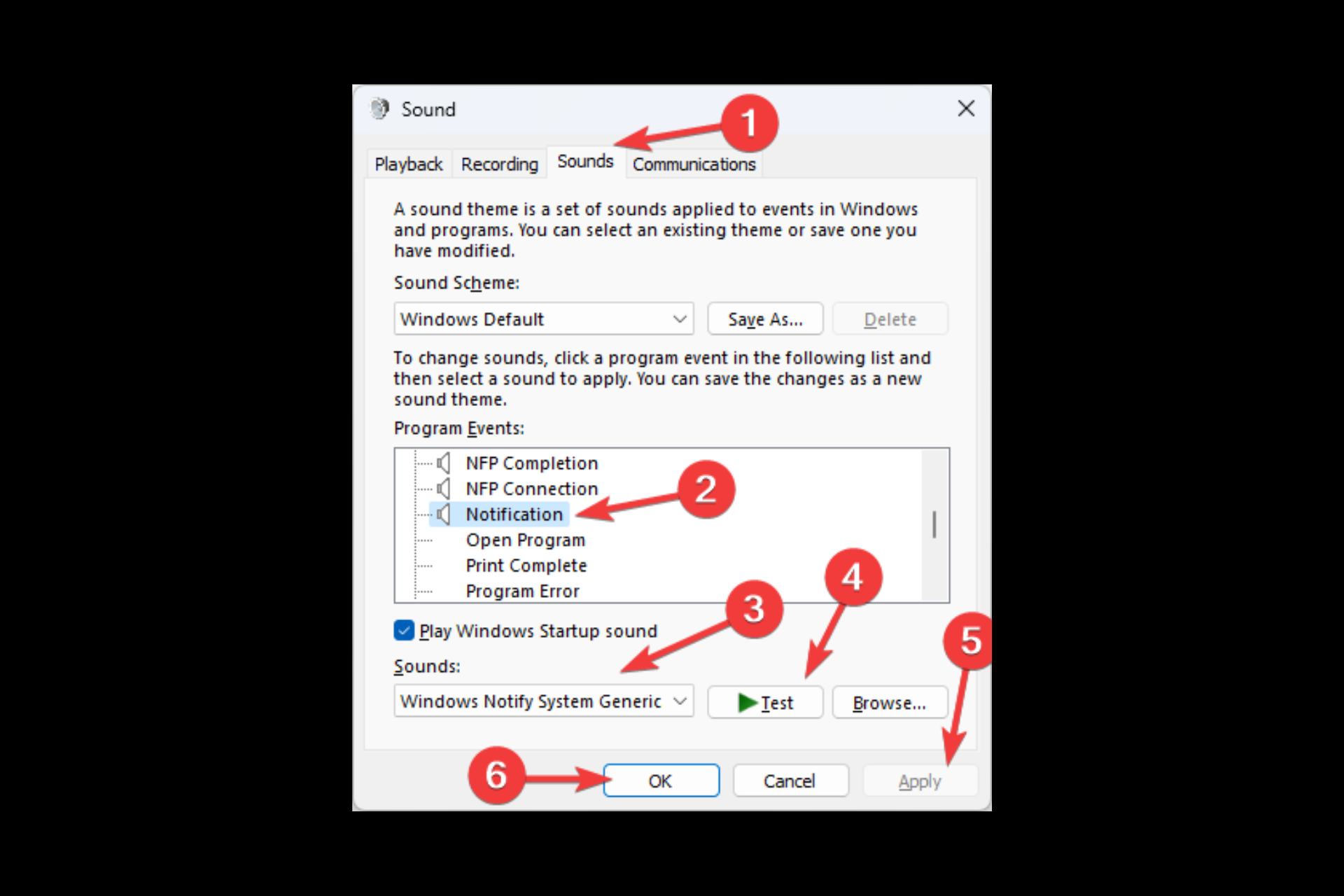 Cómo cambiar el sonido de notificación en Windows 11