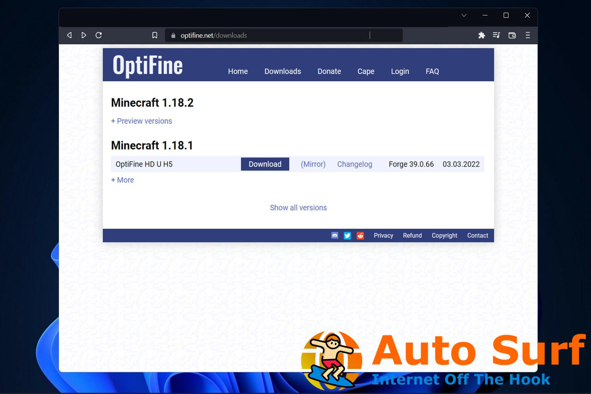 optifine-w11 cómo descargar optifine windows 11