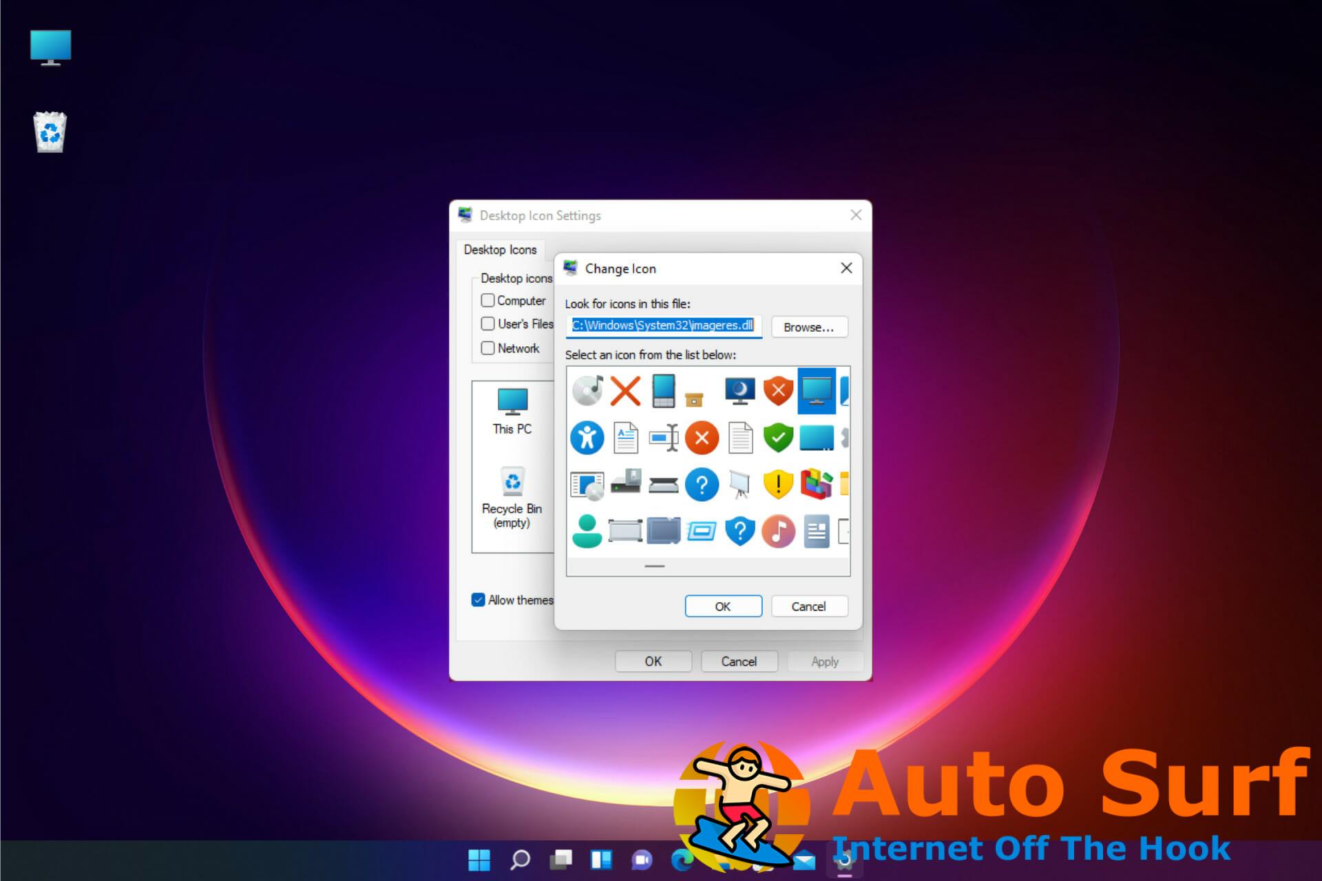 Cambiar los iconos del escritorio en Windows 11