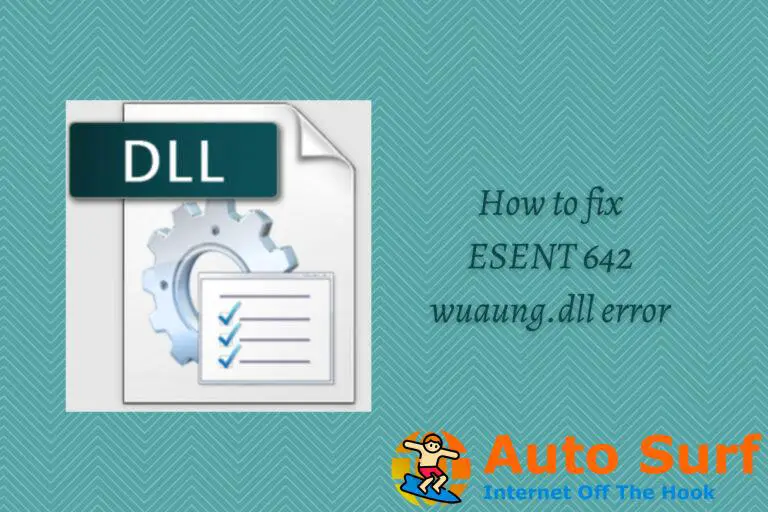 Cómo reparar el error ESENT 642 wuaung.dll en Windows 10/11