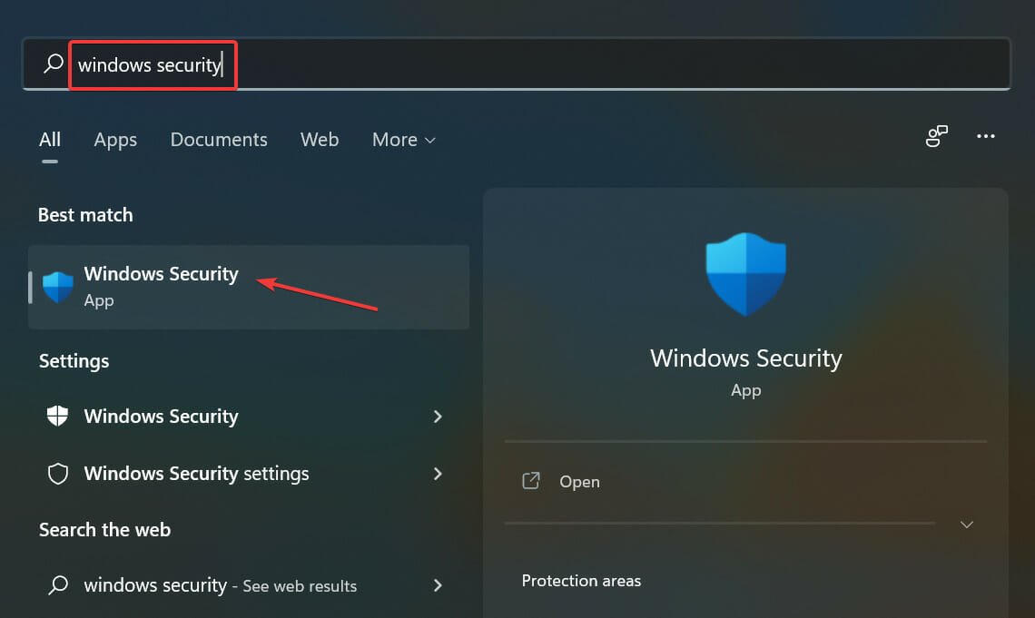Seguridad de Windows para corregir el error de actualización de Windows 11 0x8024a205