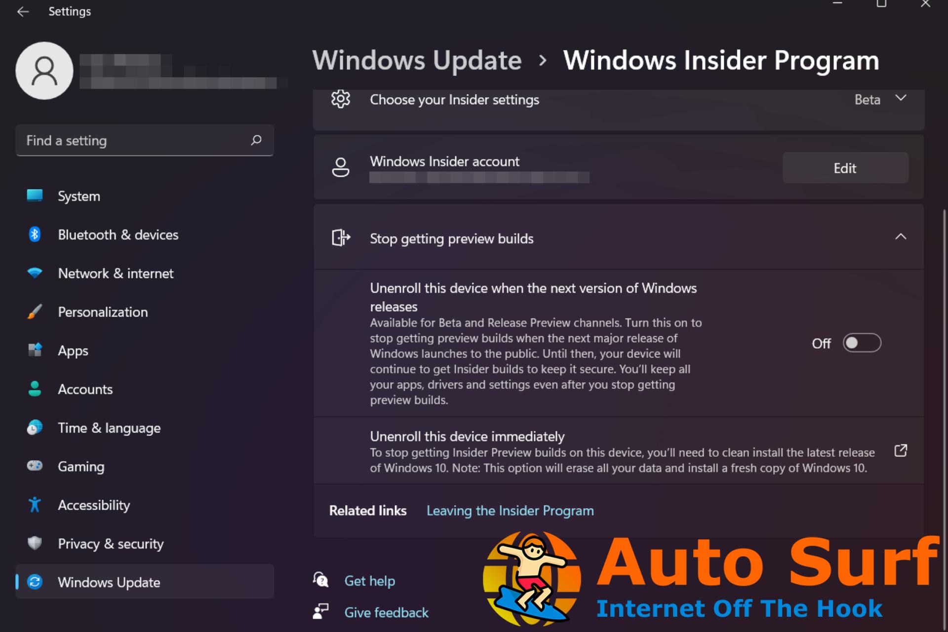 Abandonar Windows Insider