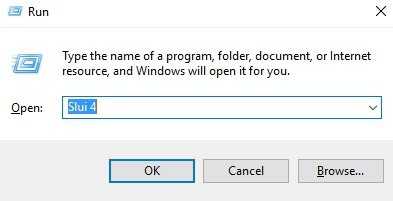 0x803f7001 Error en la ejecución de Windows 10 slui 4