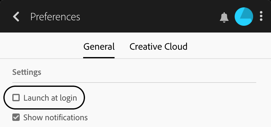 evitar que Adobe Creative Cloud se ejecute al inicio