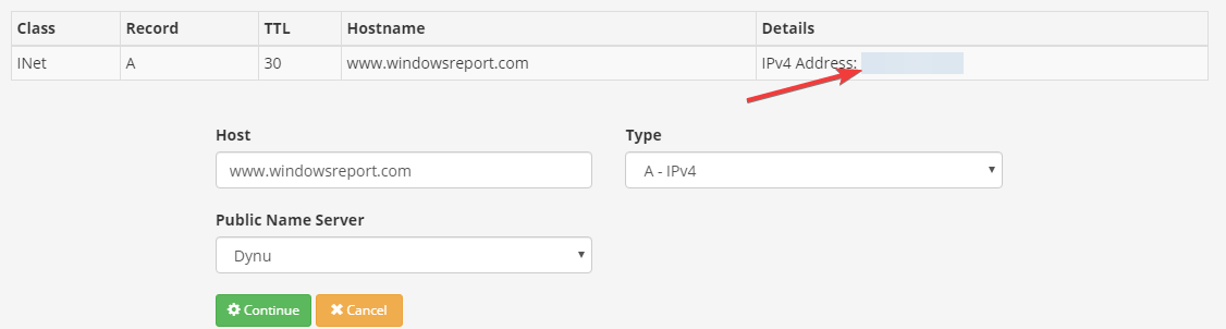 Búsqueda de nombre de host y dirección IP