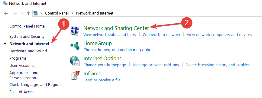 centro de redes compartidas