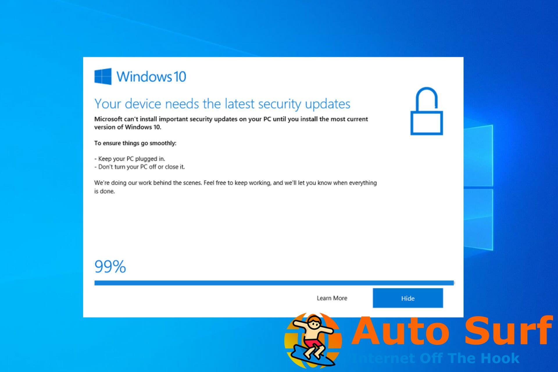 Windows-10-atascado actualización de Windows atascado