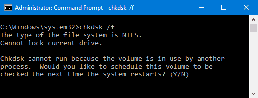 Error del sistema de archivos chkdsk