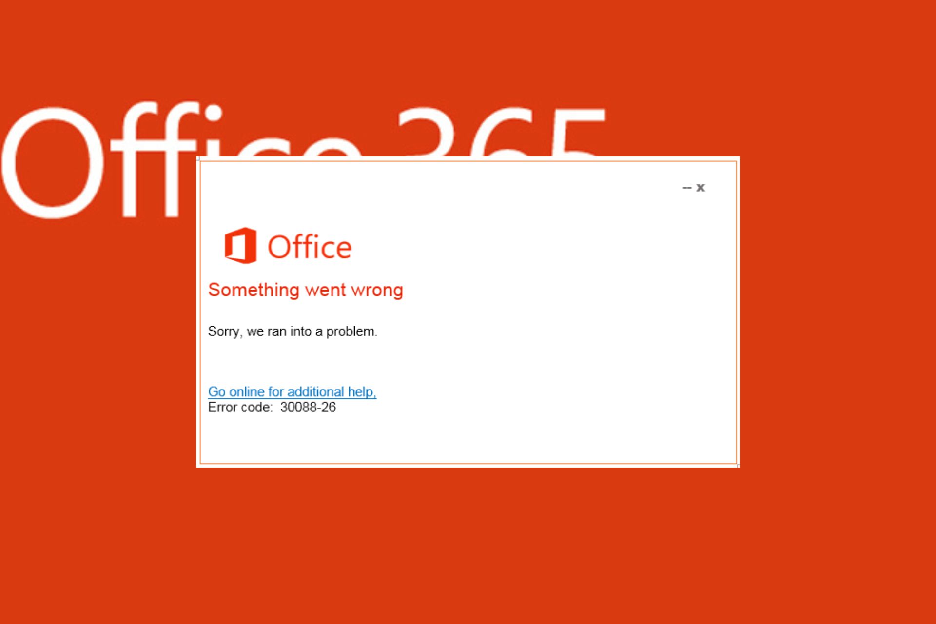 Error de actualización de Office 30088-26
