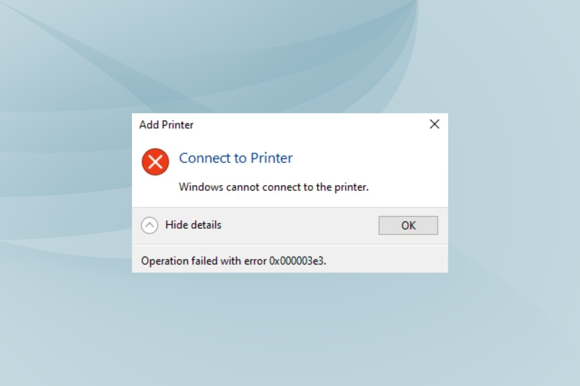 corregir el error de impresora 0x000003e3 en Windows