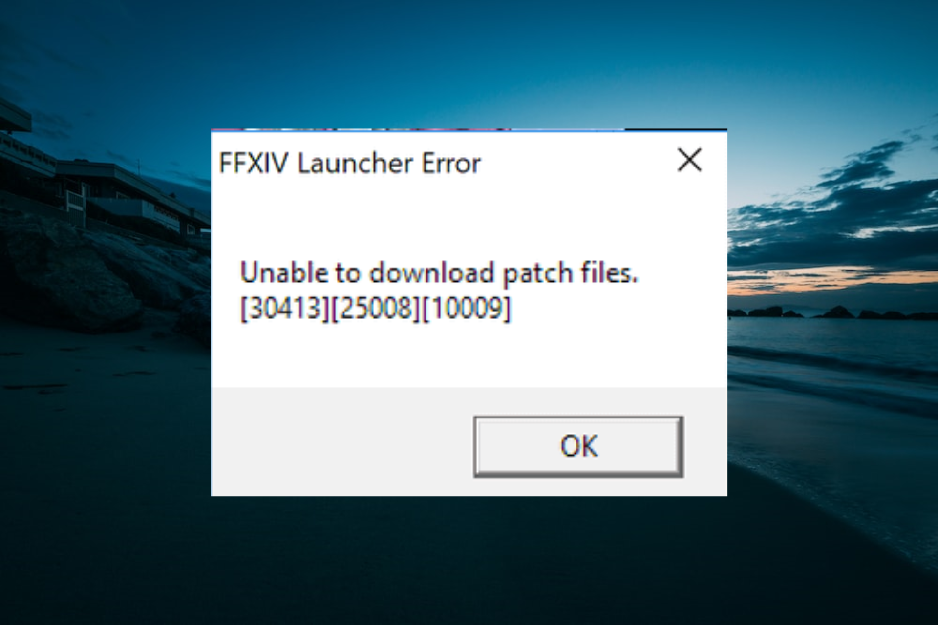 no se pueden descargar los archivos de parche ffxiv