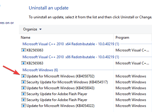 eliminar el monitor de recursos de actualización que no funciona Windows 10