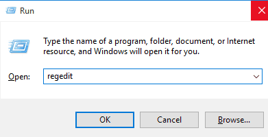 escriba regedit en ejecutar Windows no puede completar la extracción