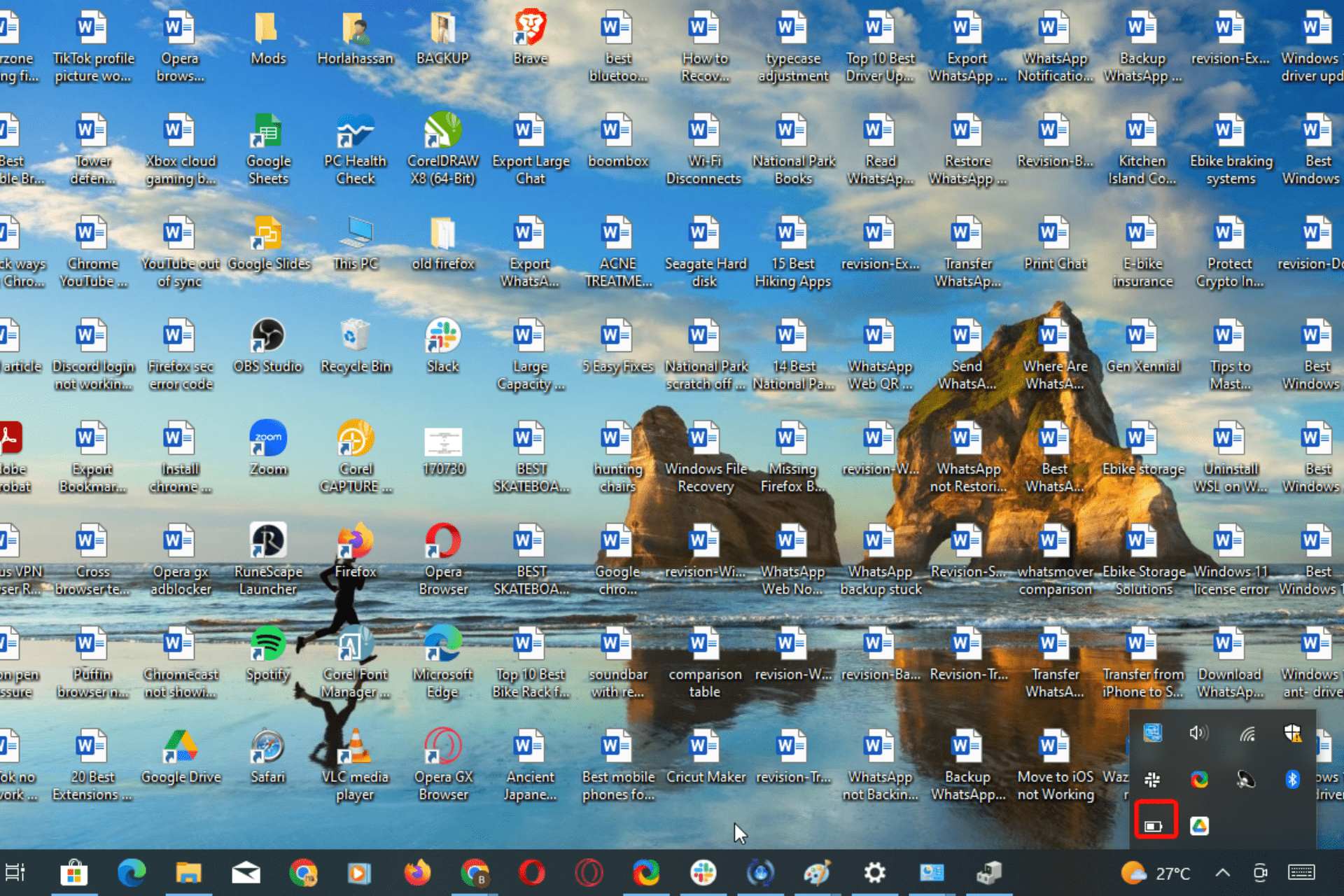 Falta el icono de la batería de Windows 10
