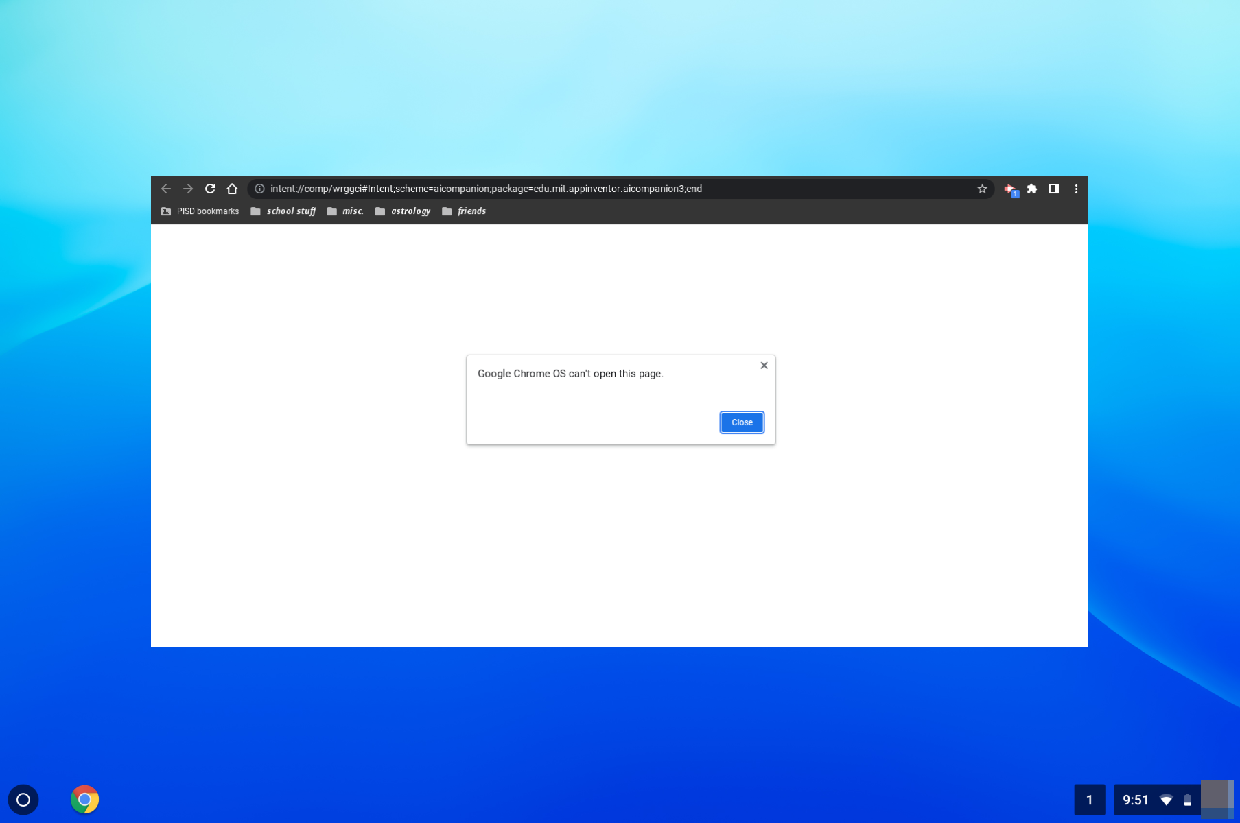 Google Chrome OS no puede abrir esta página: cómo solucionar este error