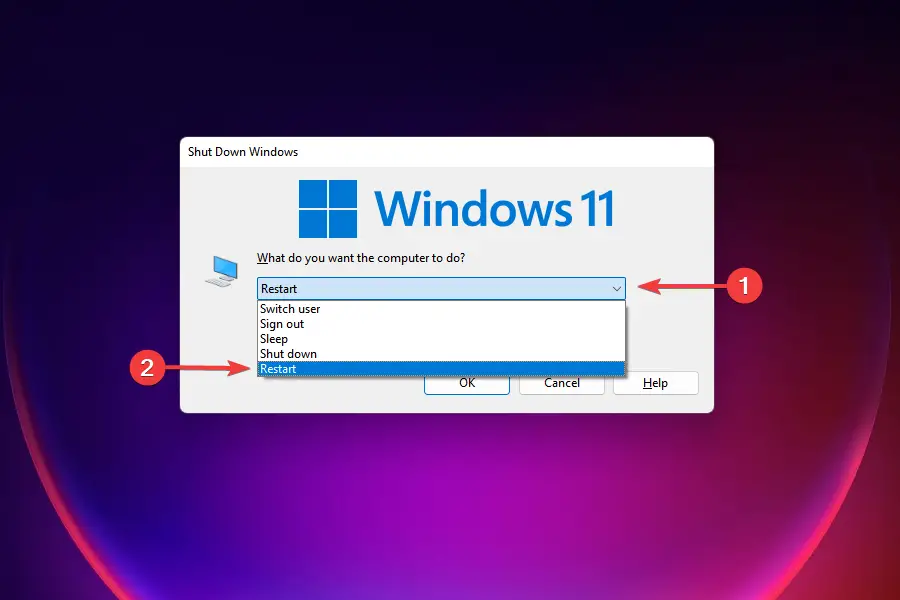 Reinicie Windows 11 para corregir el sobrecalentamiento