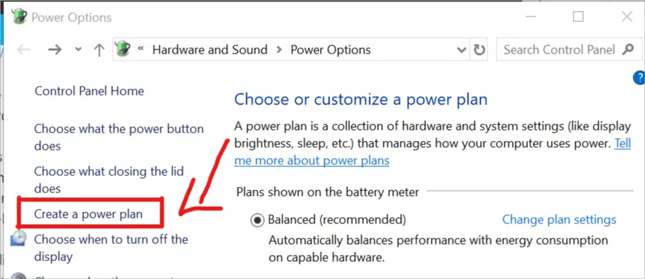 Crear un código de error de exportación de video de Windows 10 Power Plan 30