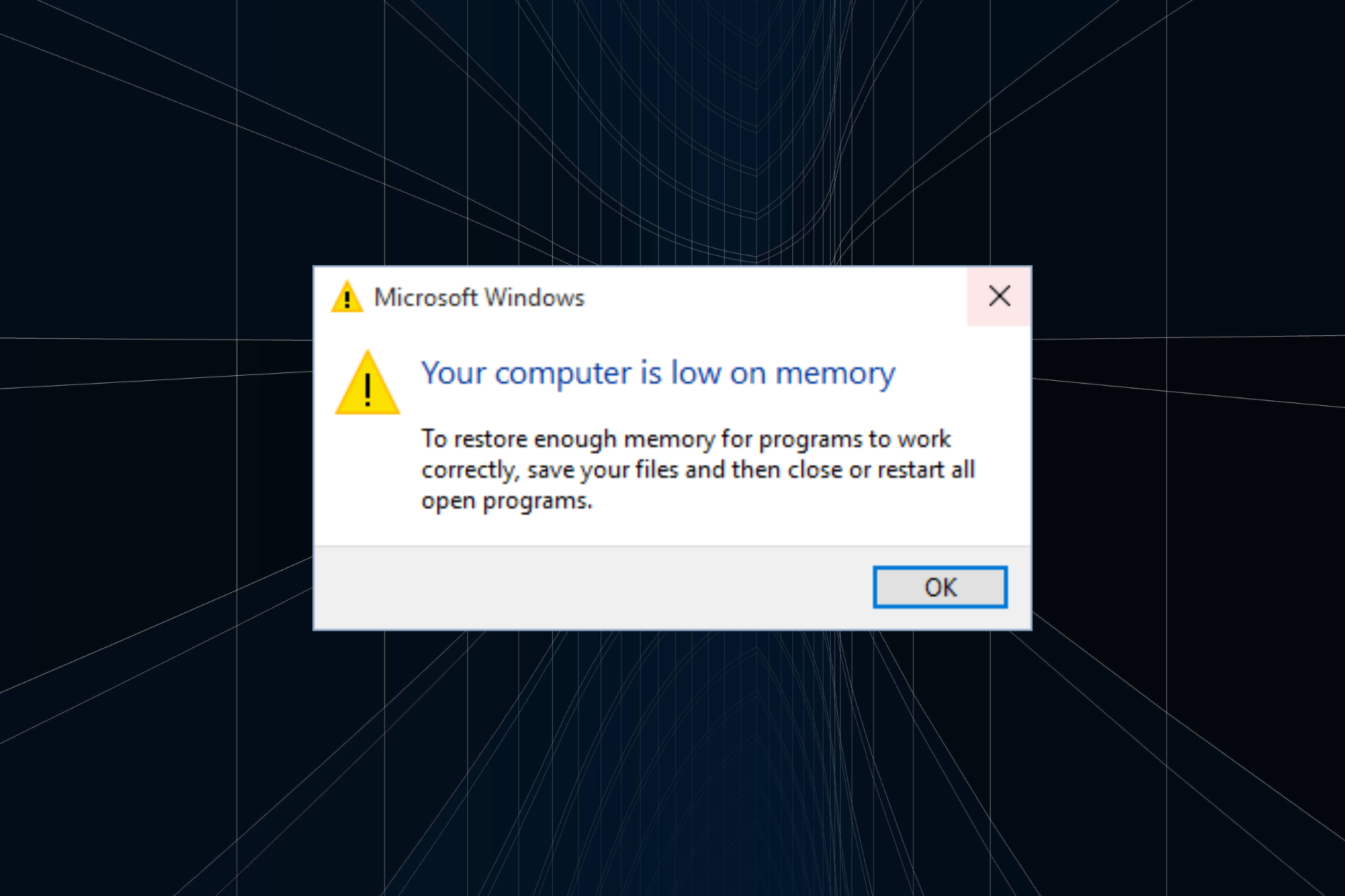 solucione el problema de memoria virtual baja en Windows 10