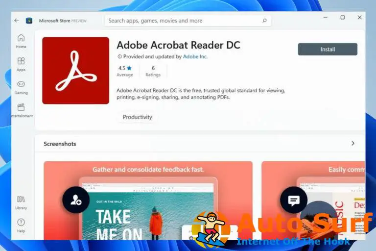 Microsoft Store obtiene Adobe Acrobat Reader en Windows 11
