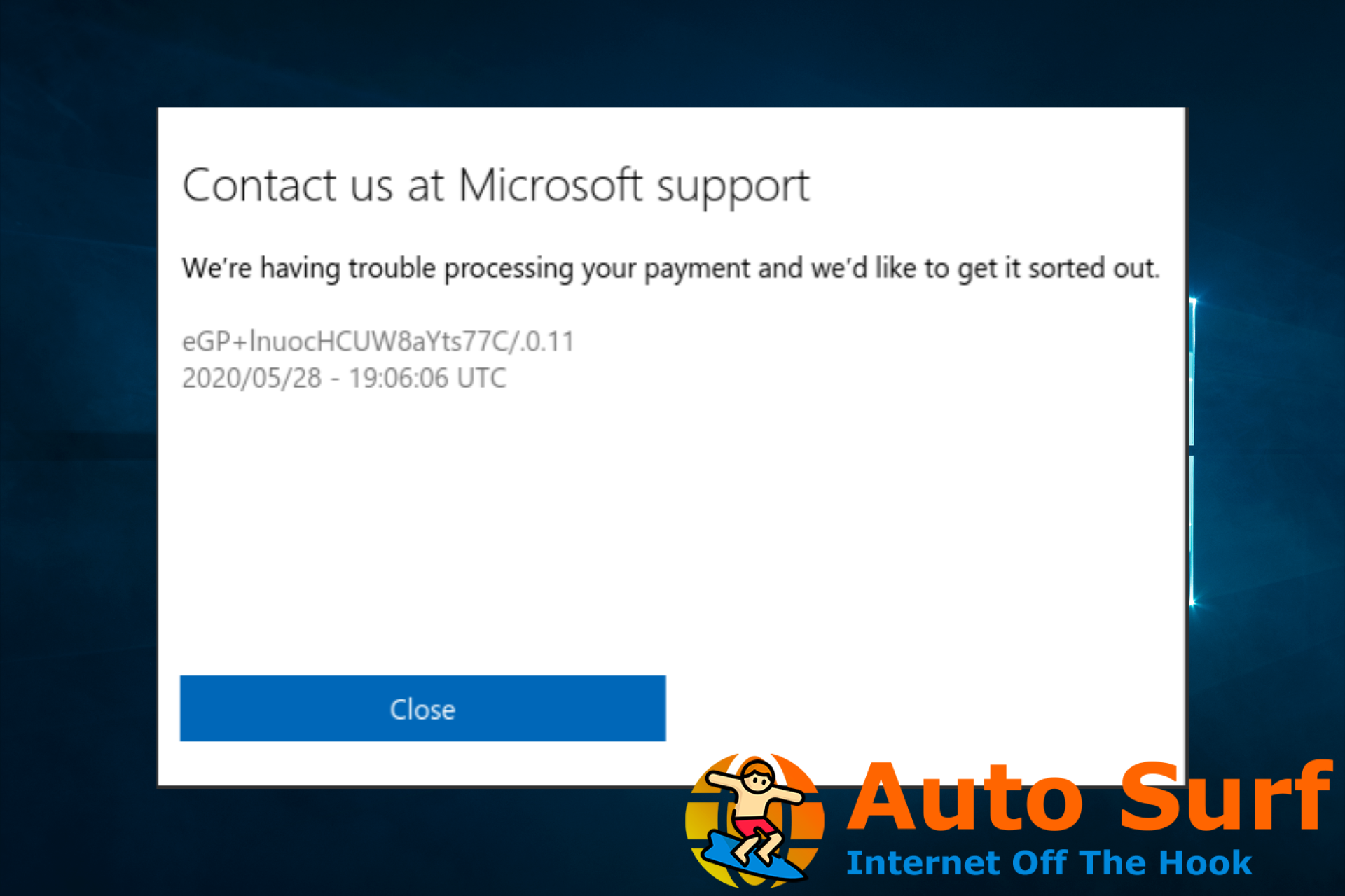 Microsoft tenemos problemas para procesar su pago: solución