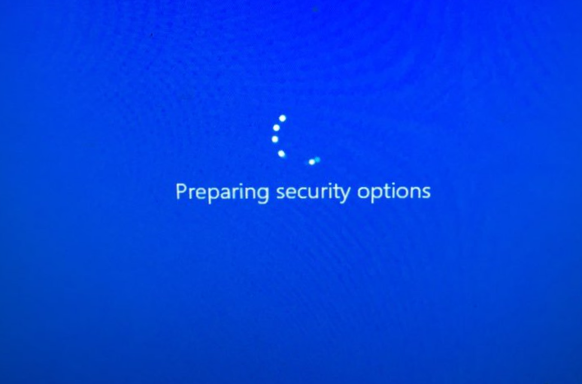 corregir el error de preparación de las opciones de seguridad en Windows