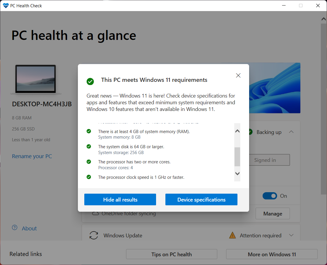 Puede obtener PC Health Check si es un miembro de Windows Insider