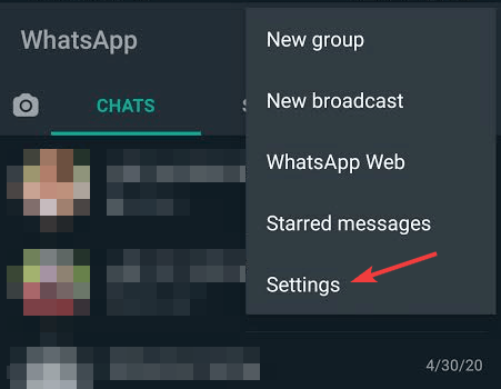 configuración whatsapp bloquear lo que sucede