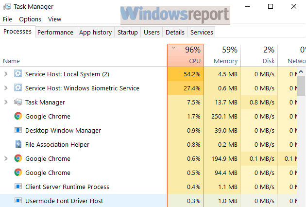 El puntero del mouse del administrador de tareas desaparece Windows 10