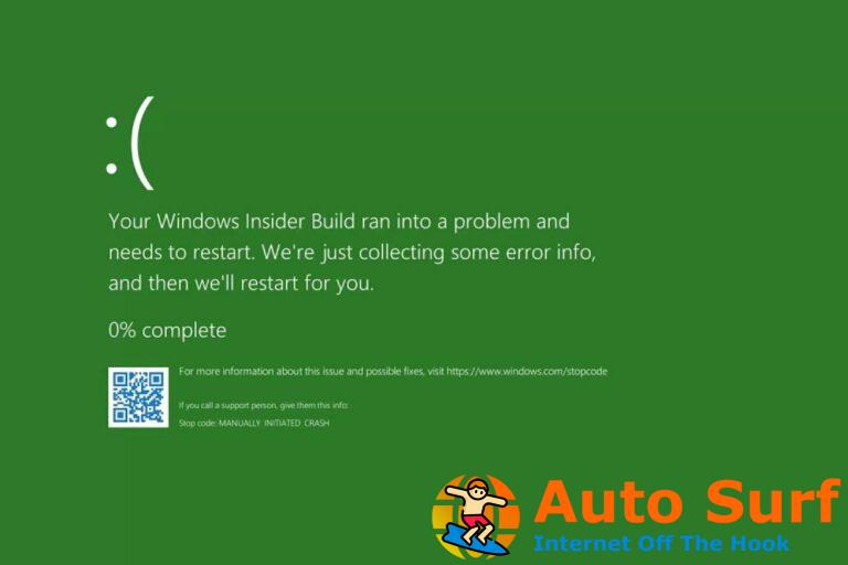 REVISIÓN: Pantalla verde de la muerte en Windows 10/11 [Crash]